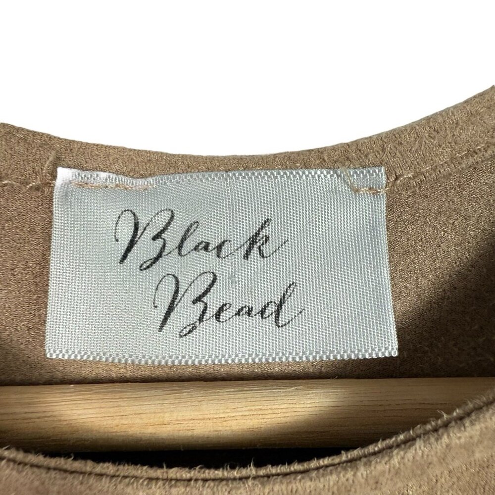 Black Bead Womens Faux Suede Fringe Sleeveless Tank Top Western Size S READ - Picture 5 of 7